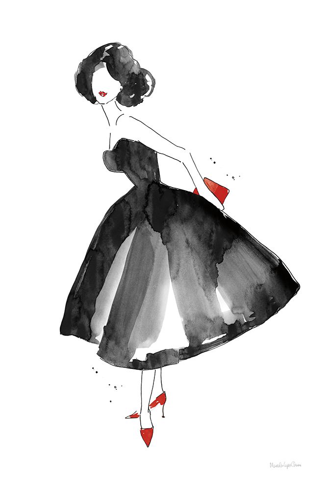 Fashion Debutante with Red art print by Mercedes Lopez Charro for $57.95 CAD