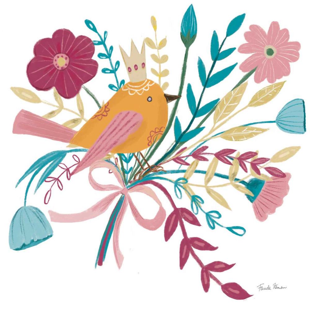 Royal Birds II White art print by Farida Zaman for $57.95 CAD