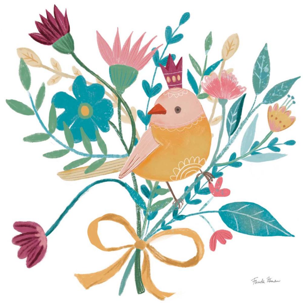 Royal Birds III White art print by Farida Zaman for $57.95 CAD