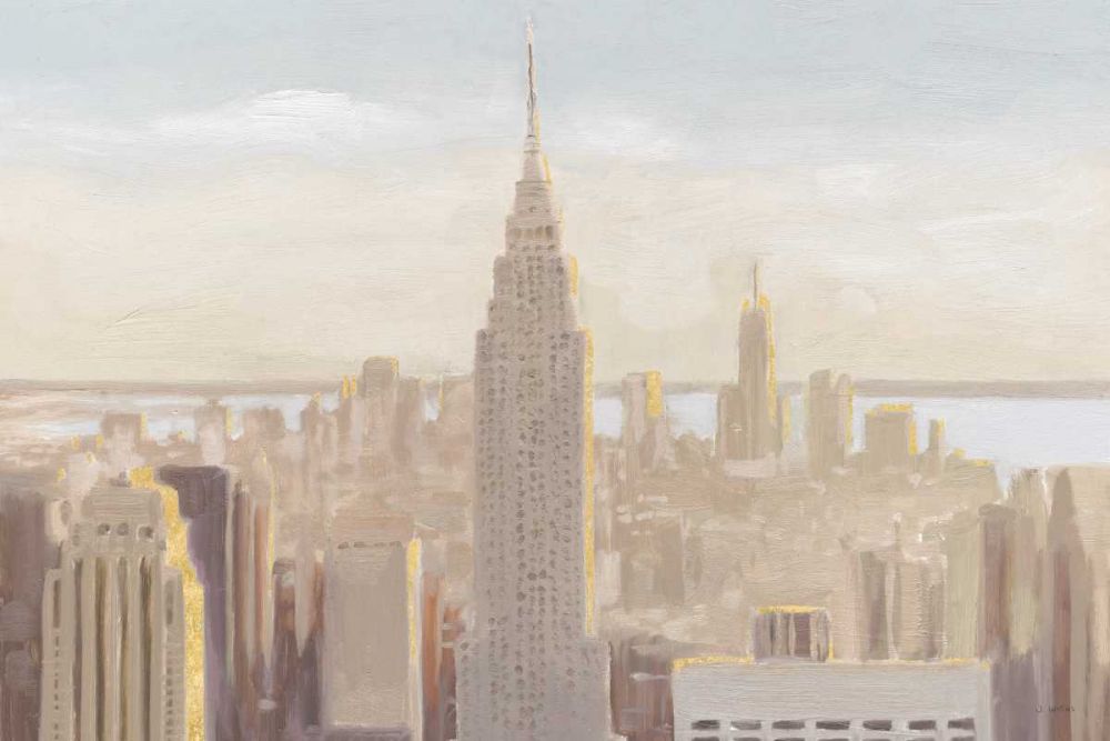 Manhattan Dawn Gold and Neutral art print by James Wiens for $57.95 CAD