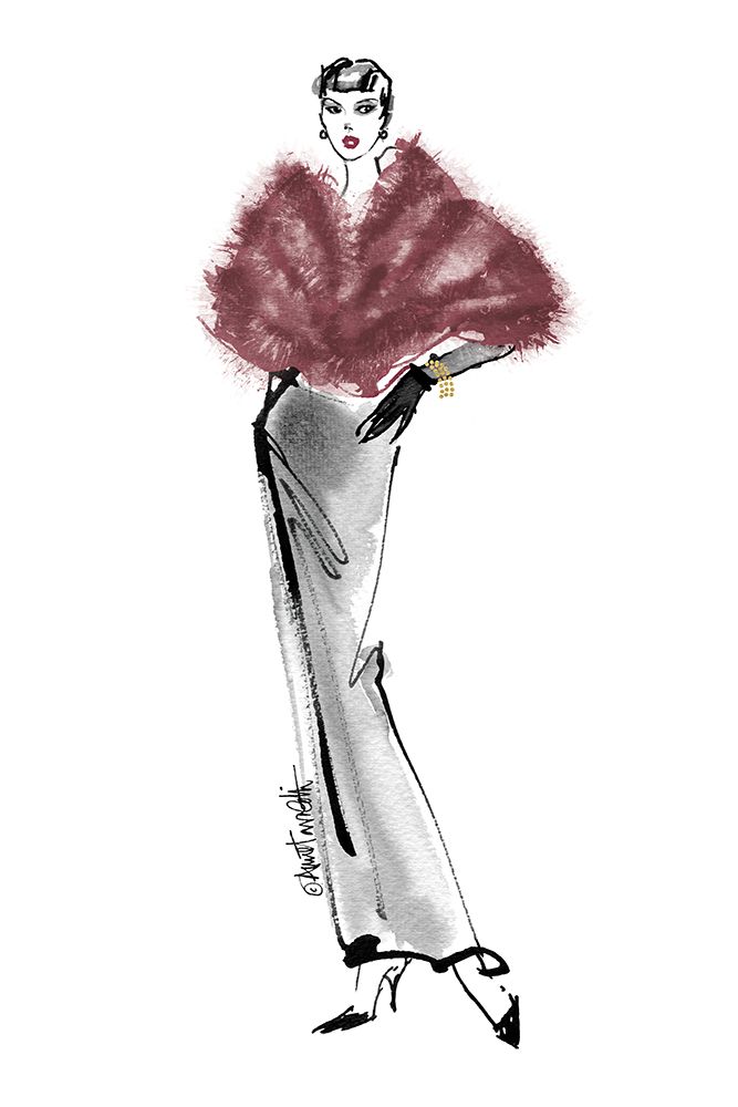 Fifties Fashion I v2 Plum art print by Anne Tavoletti for $57.95 CAD