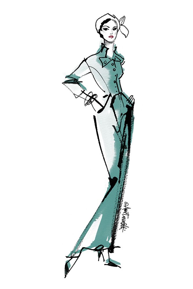 Fifties Fashion III v2 Green art print by Anne Tavoletti for $57.95 CAD