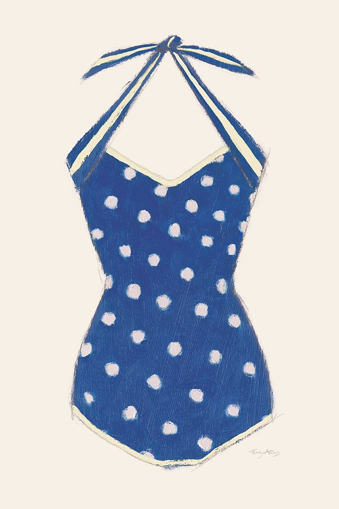 Retro Swimwear II Navy art print by Emily Adams for $57.95 CAD