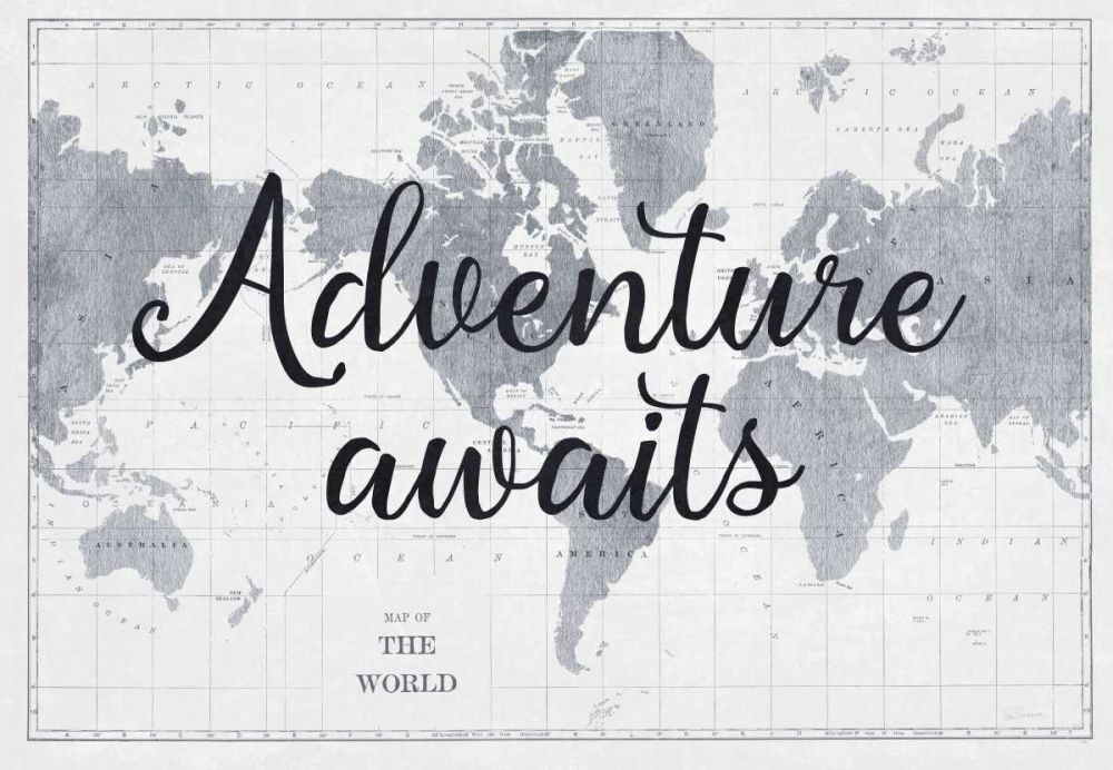 World Map Gray art print by Sue Schlabach for $57.95 CAD