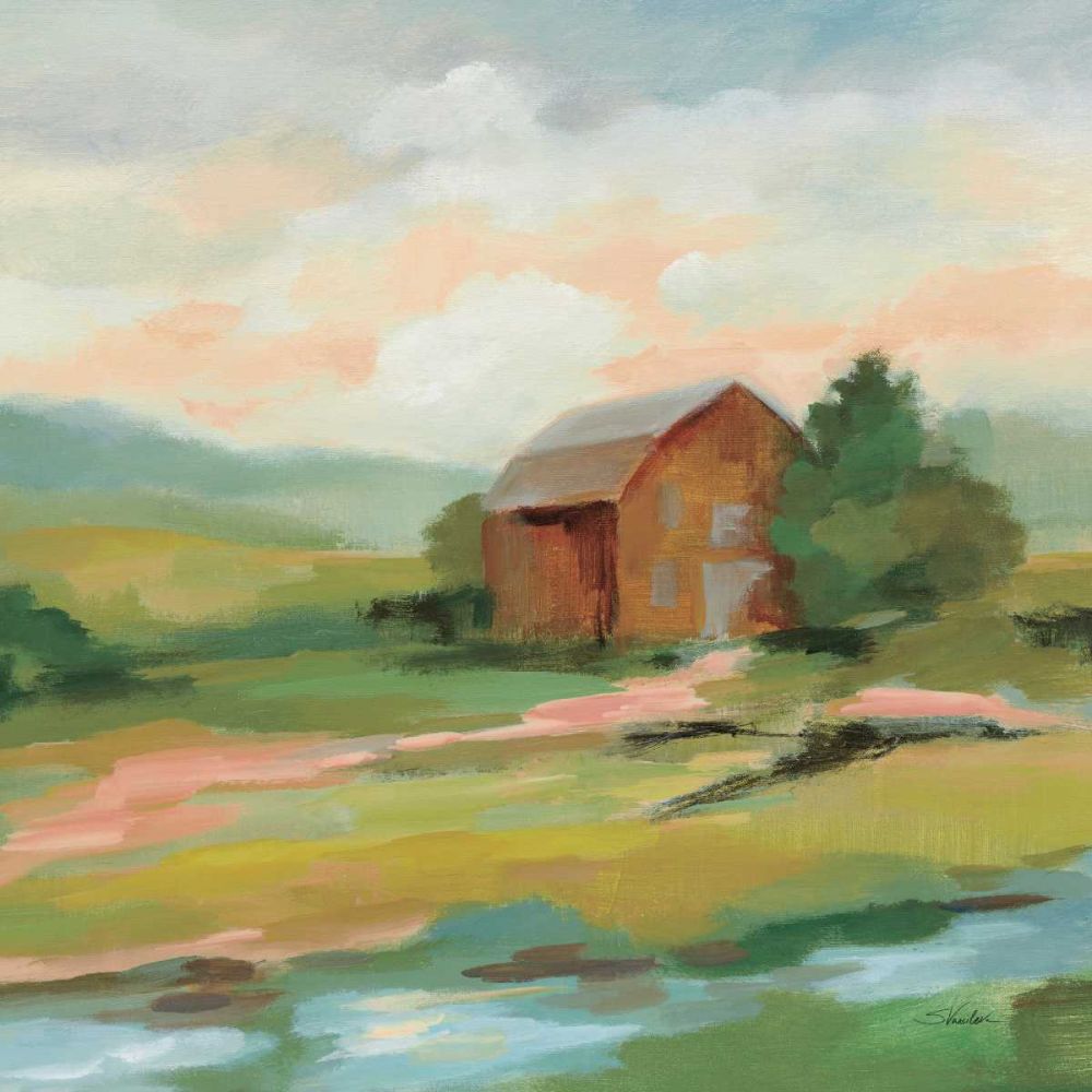 Springtime Farm Pastel Sq art print by Silvia Vassileva for $57.95 CAD