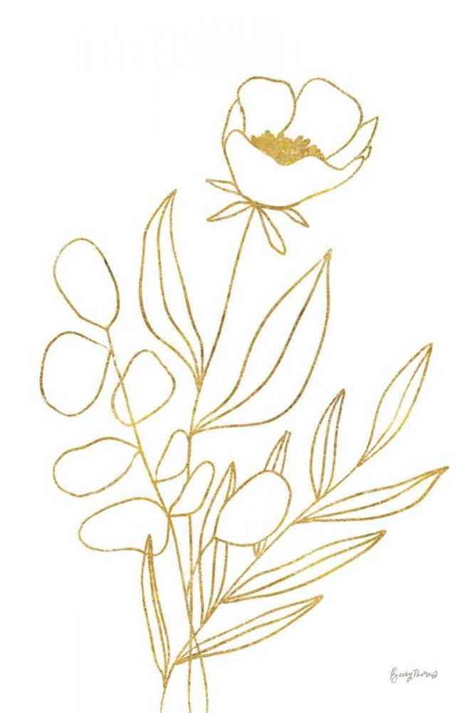 Rooted Florals IV Gold art print by Becky Thorns for $57.95 CAD