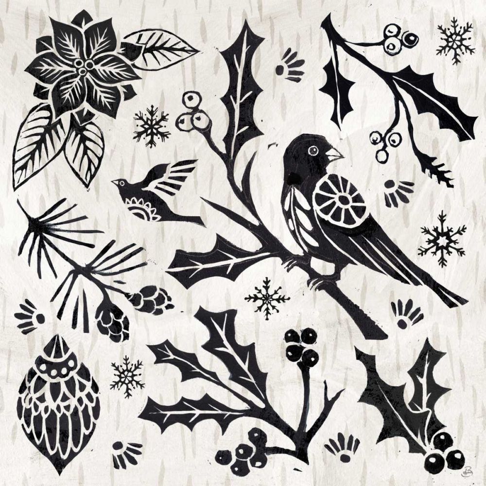 Woodcut Christmas IV art print by Daphne Brissonnet for $57.95 CAD