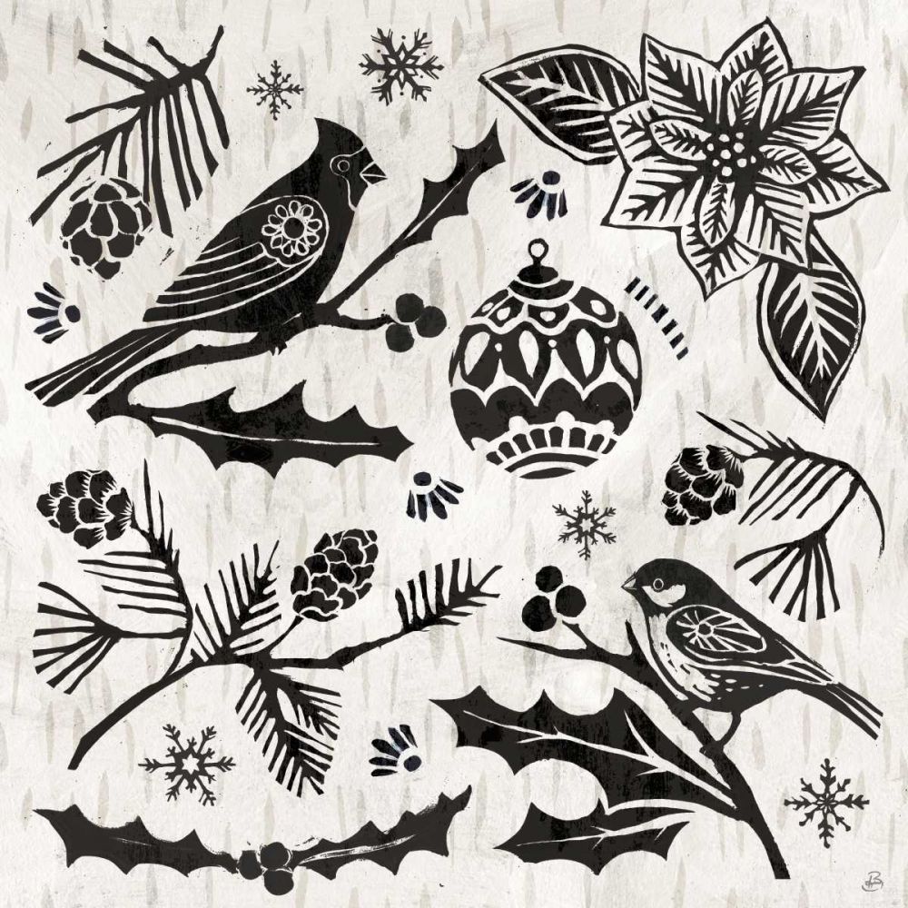 Woodcut Christmas VI art print by Daphne Brissonnet for $57.95 CAD