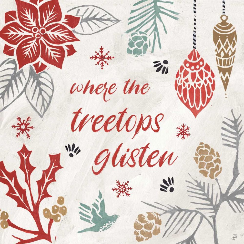 Woodcut Christmas VIII Color art print by Daphne Brissonnet for $57.95 CAD