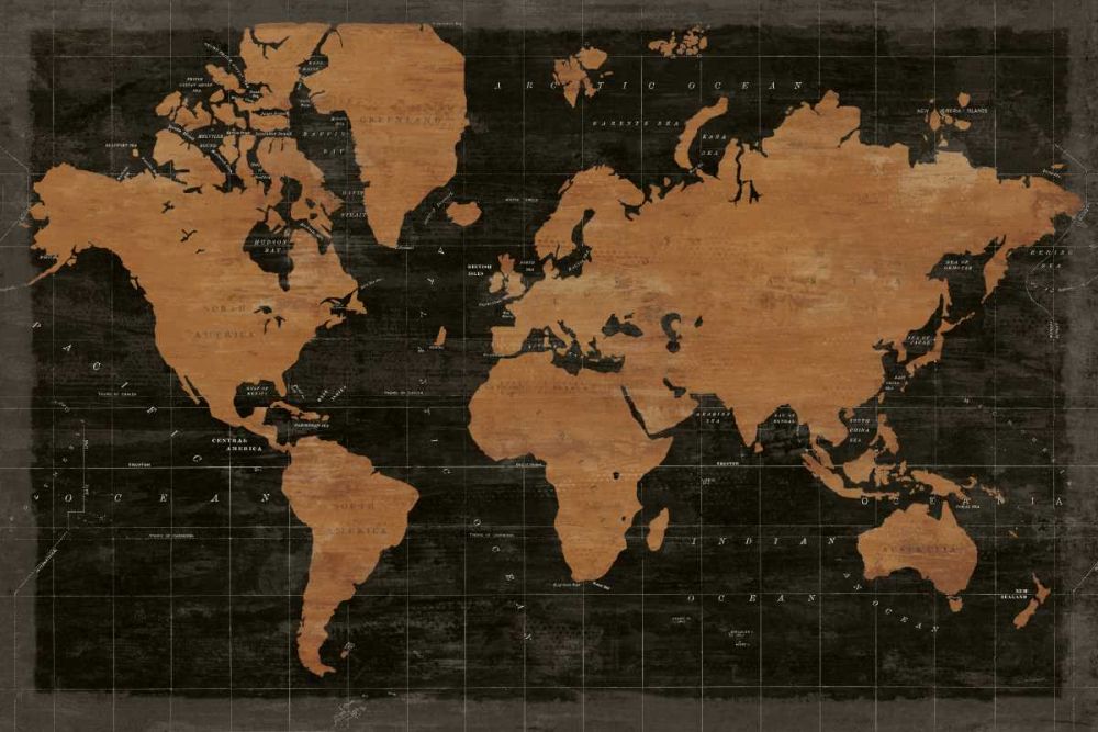 Map of the World Industrial No Words art print by Sue Schlabach for $57.95 CAD