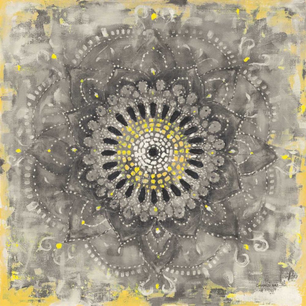 Gray Concentric Mandala art print by Danhui Nai for $57.95 CAD