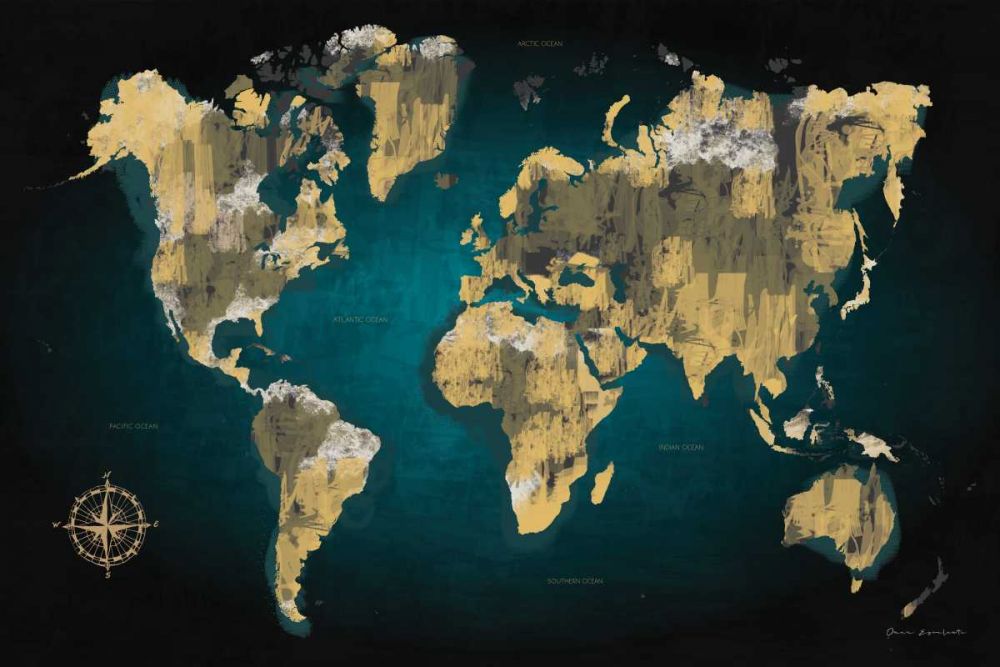 Sketched World Map art print by Omar Escalante for $57.95 CAD