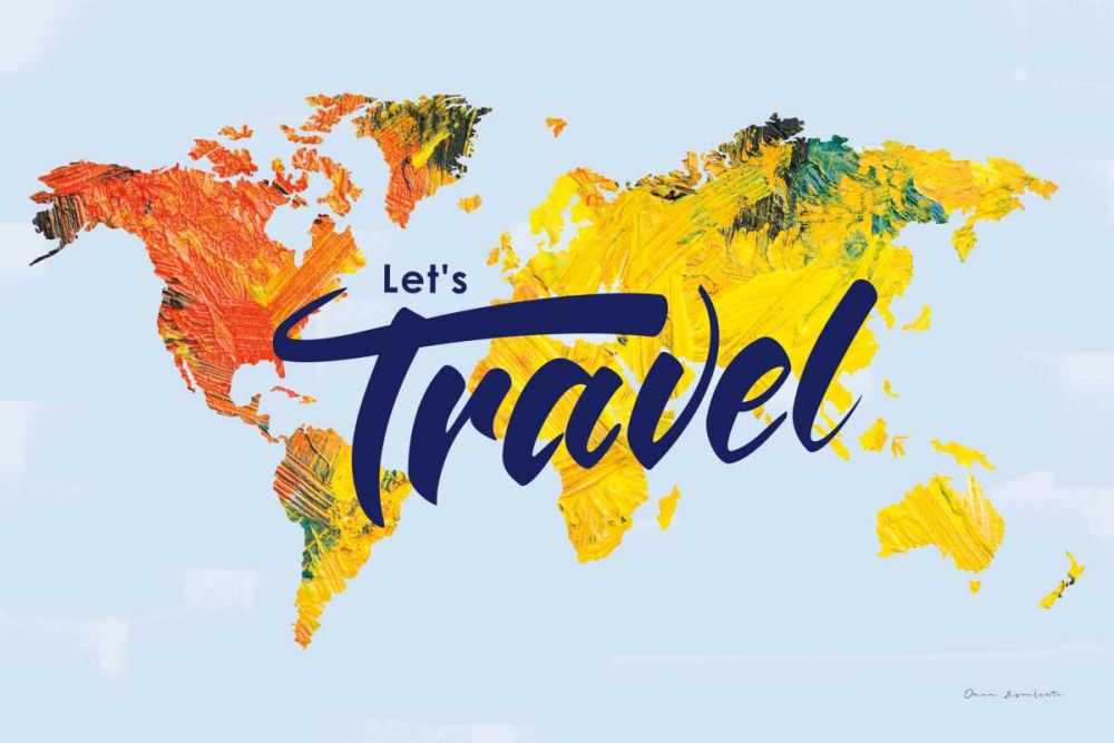 Lets Travel World Map art print by Omar Escalante for $57.95 CAD