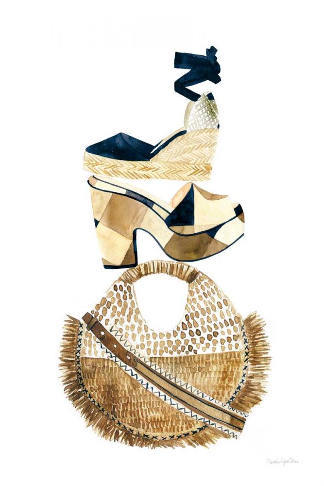 Beach Glam II Navy art print by Mercedes Lopez Charro for $57.95 CAD