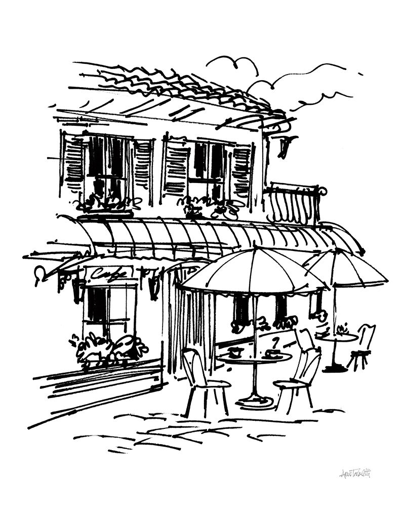 Cafe Sketch I art print by Anne Tavoletti for $57.95 CAD