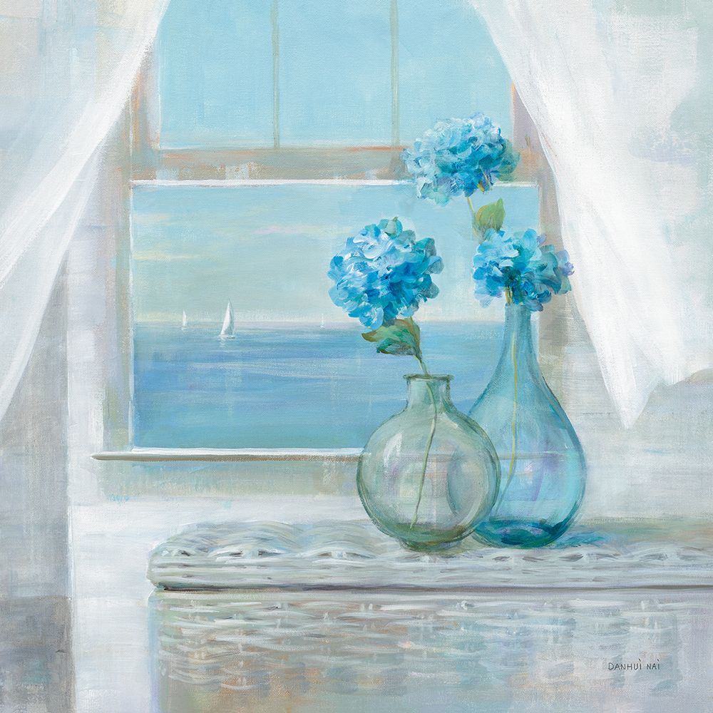 Beach House Hydrangeas art print by Danhui Nai for $57.95 CAD