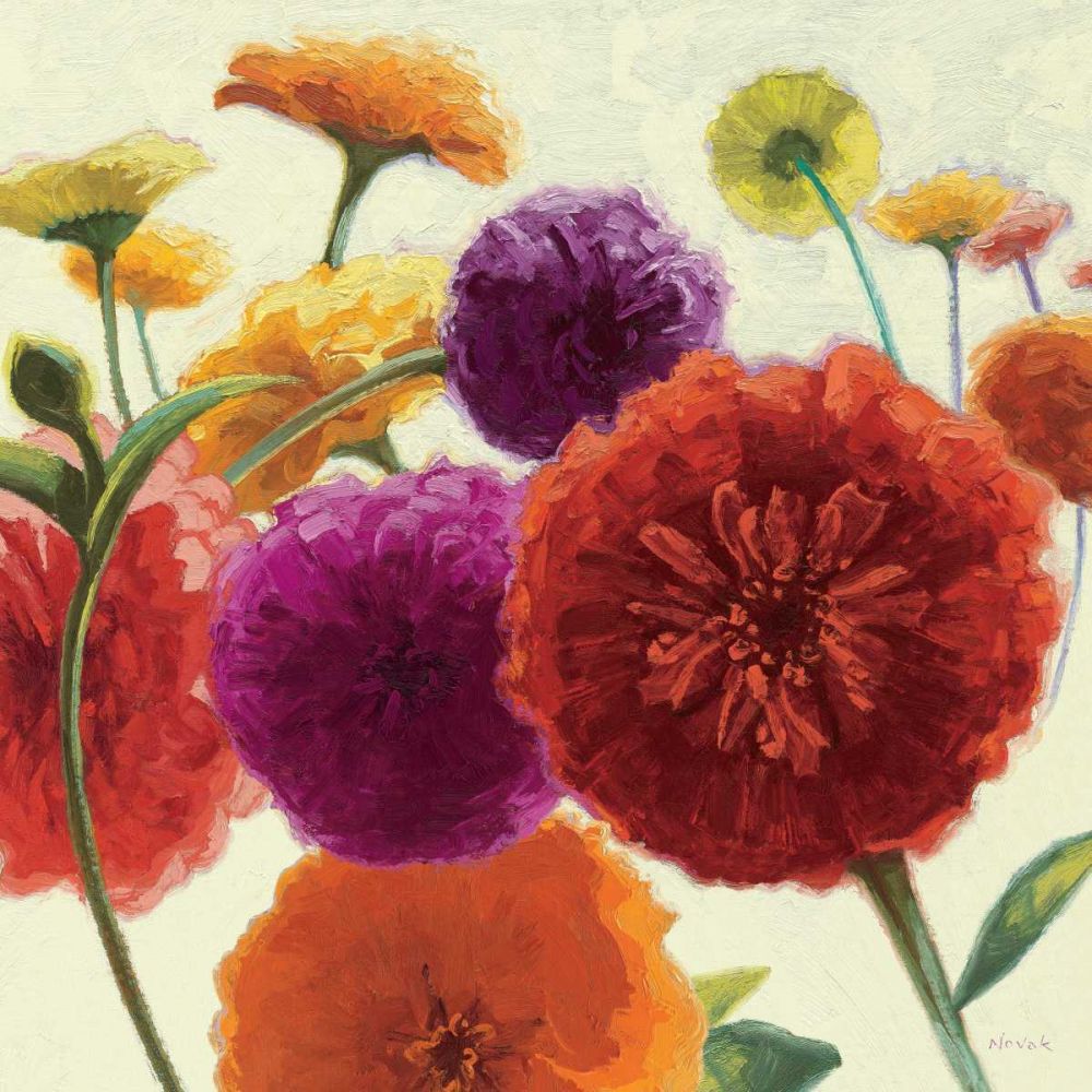 Pure Palette Zinnias art print by Shirley Novak for $57.95 CAD