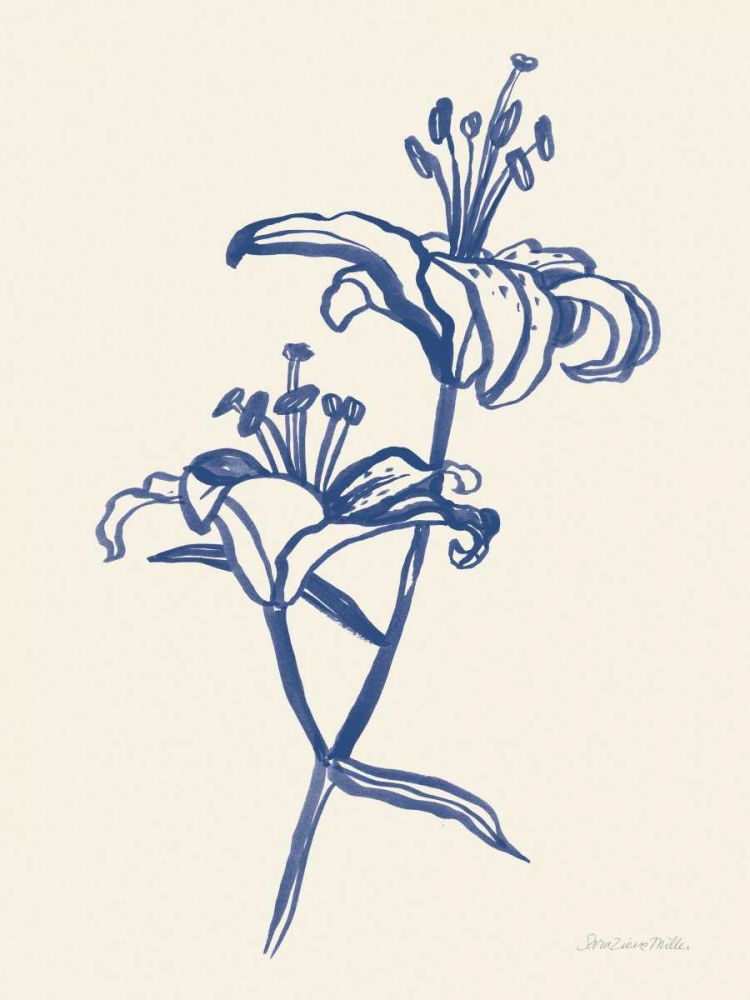 Ink Lilies I Blue art print by Sara Zieve Miller for $57.95 CAD