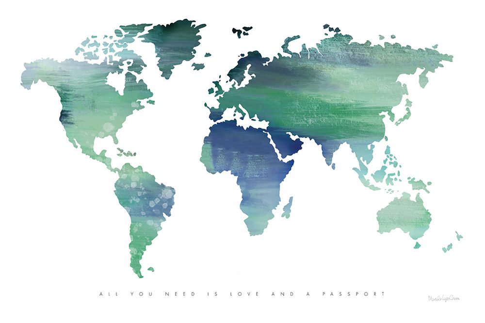 Passport to the World Blue art print by Mercedes Lopez Charro for $57.95 CAD