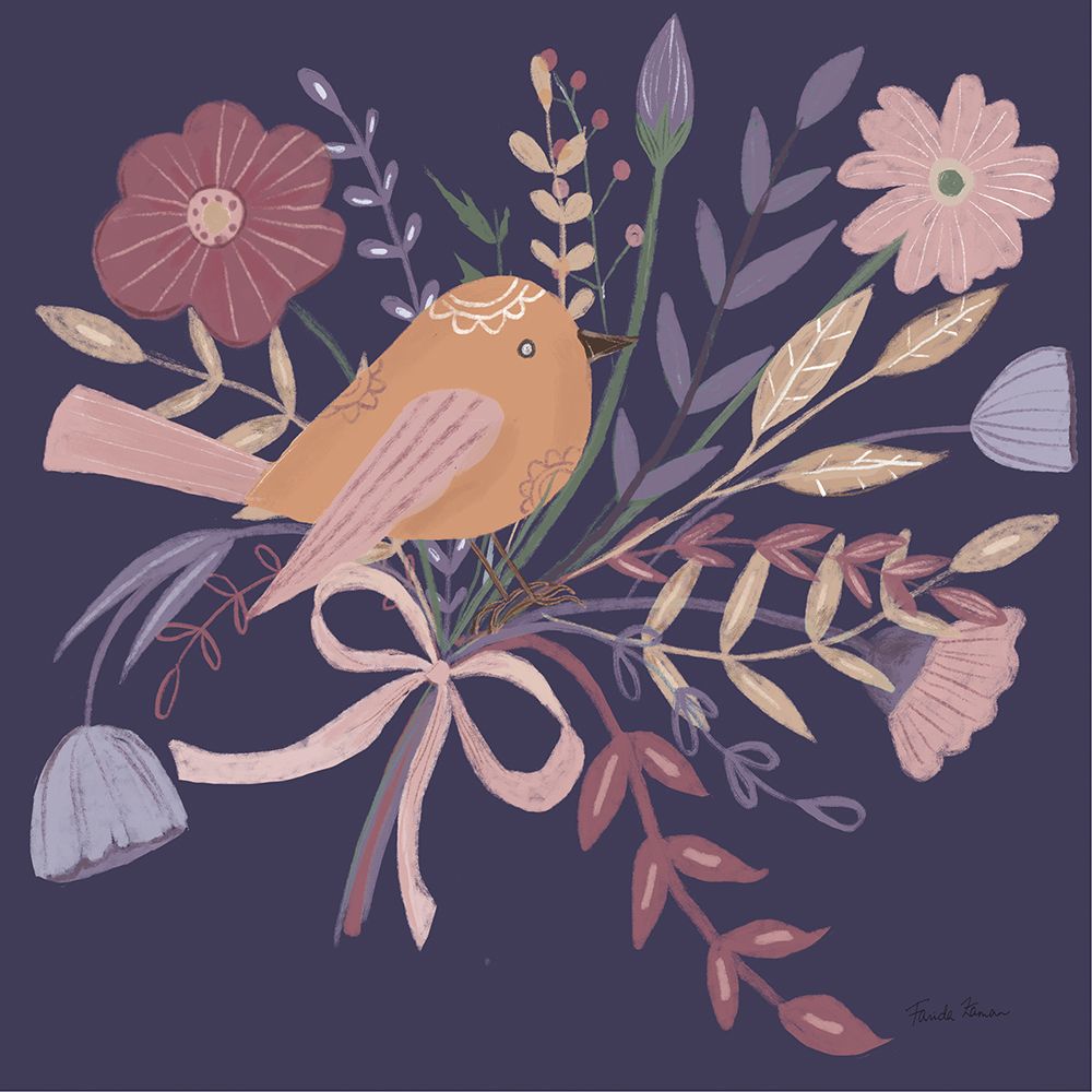 Royal Birds II Purple art print by Farida Zaman for $57.95 CAD