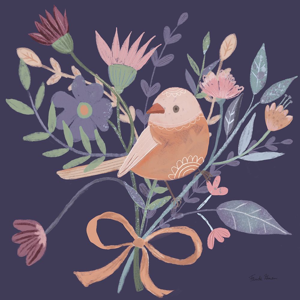 Royal Birds III Purple art print by Farida Zaman for $57.95 CAD