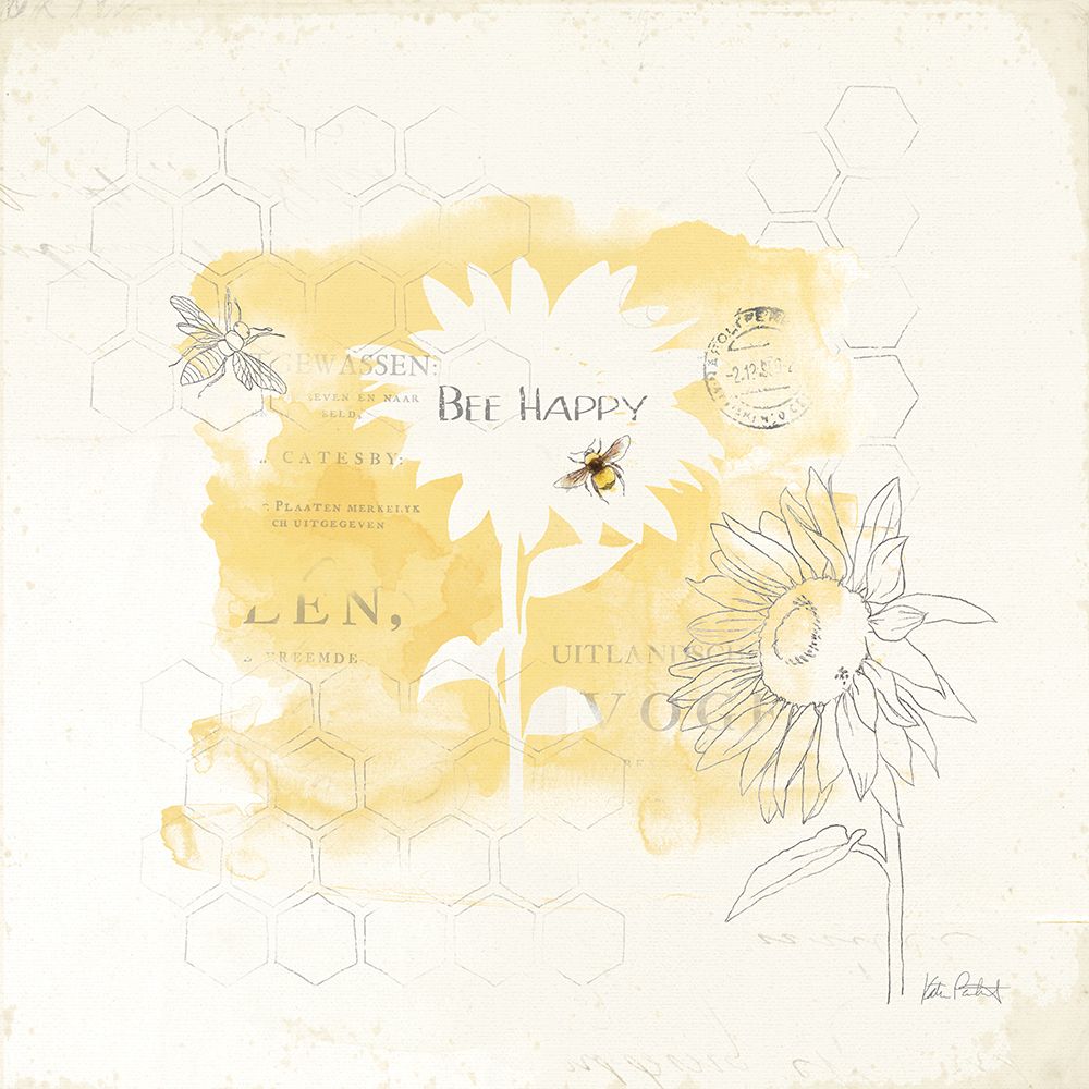 Bee and Bee VIII Honeycomb art print by Katie Pertiet for $57.95 CAD
