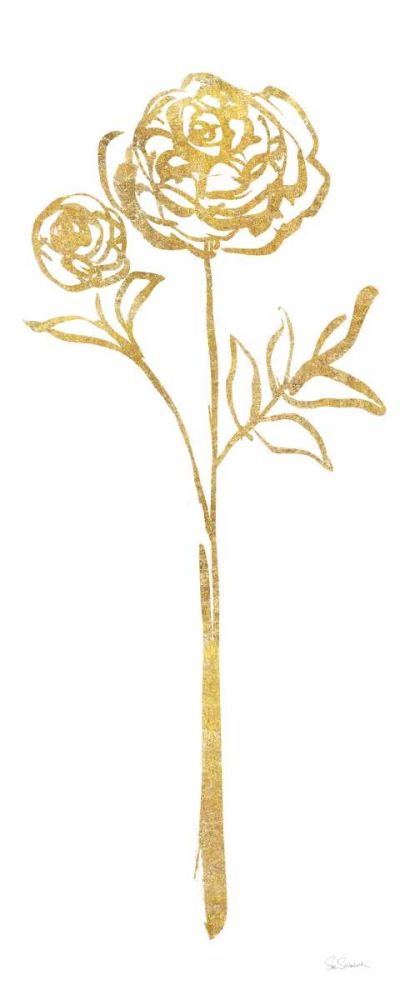 Floral Line I White Gold art print by Sue Schlabach for $57.95 CAD