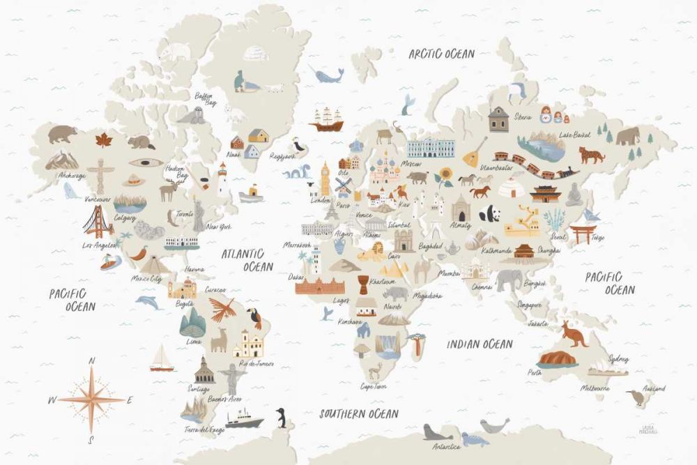 Around the World I art print by Laura Marshall for $57.95 CAD