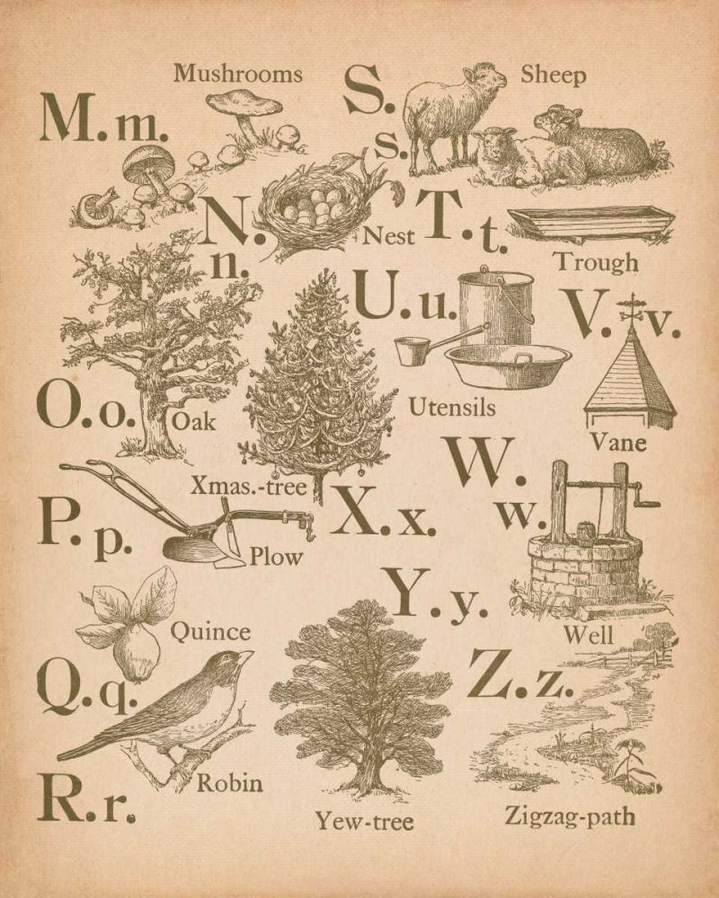 Vintage Alphabet II art print by Wild Apple Portfolio for $57.95 CAD