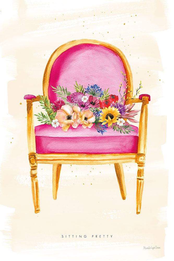 Sitting Pretty I art print by Mercedes Lopez Charro for $57.95 CAD