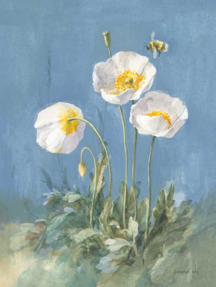White Poppies II art print by Danhui Nai for $57.95 CAD