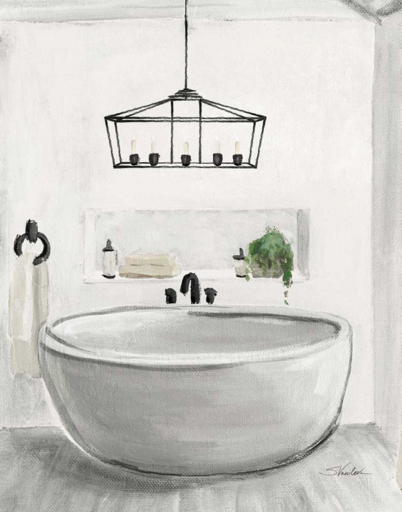 Attic Bathroom II Light Crop art print by Silvia Vassileva for $57.95 CAD