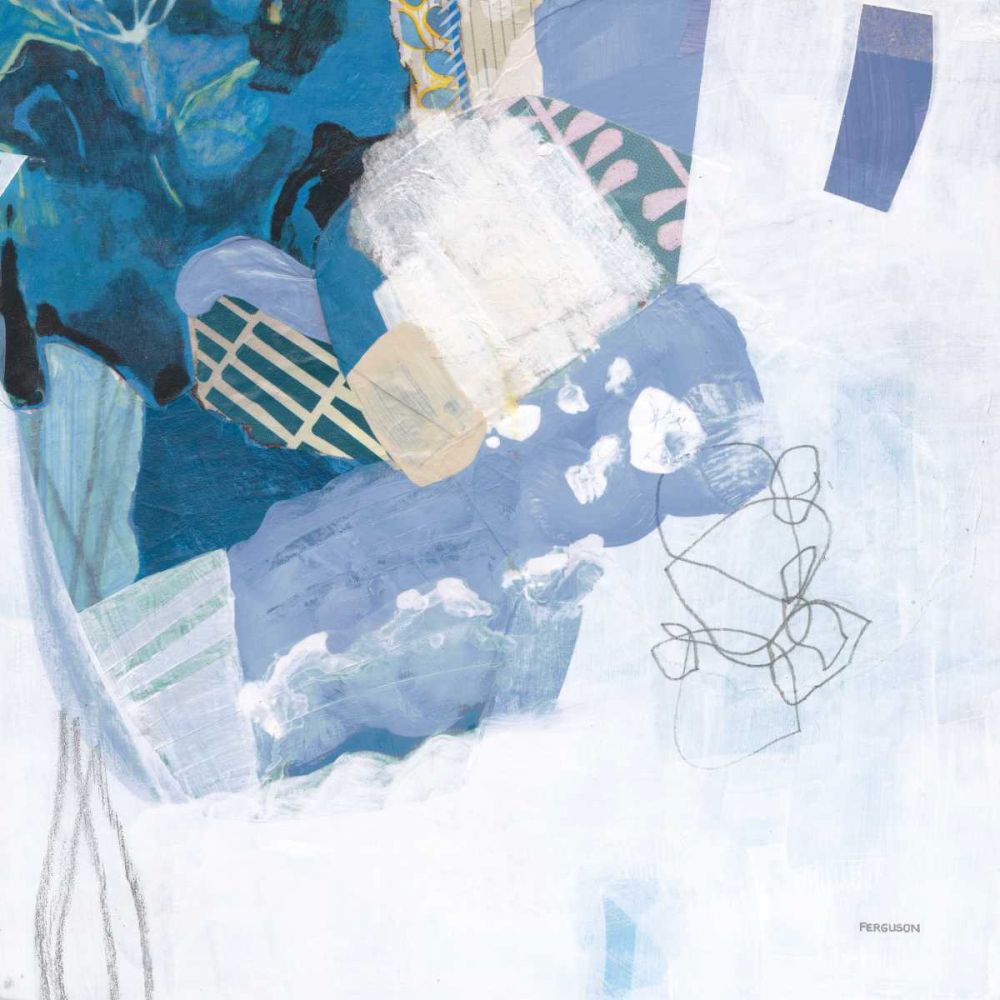 Abstract Layers II Blue art print by Kathy Ferguson for $57.95 CAD
