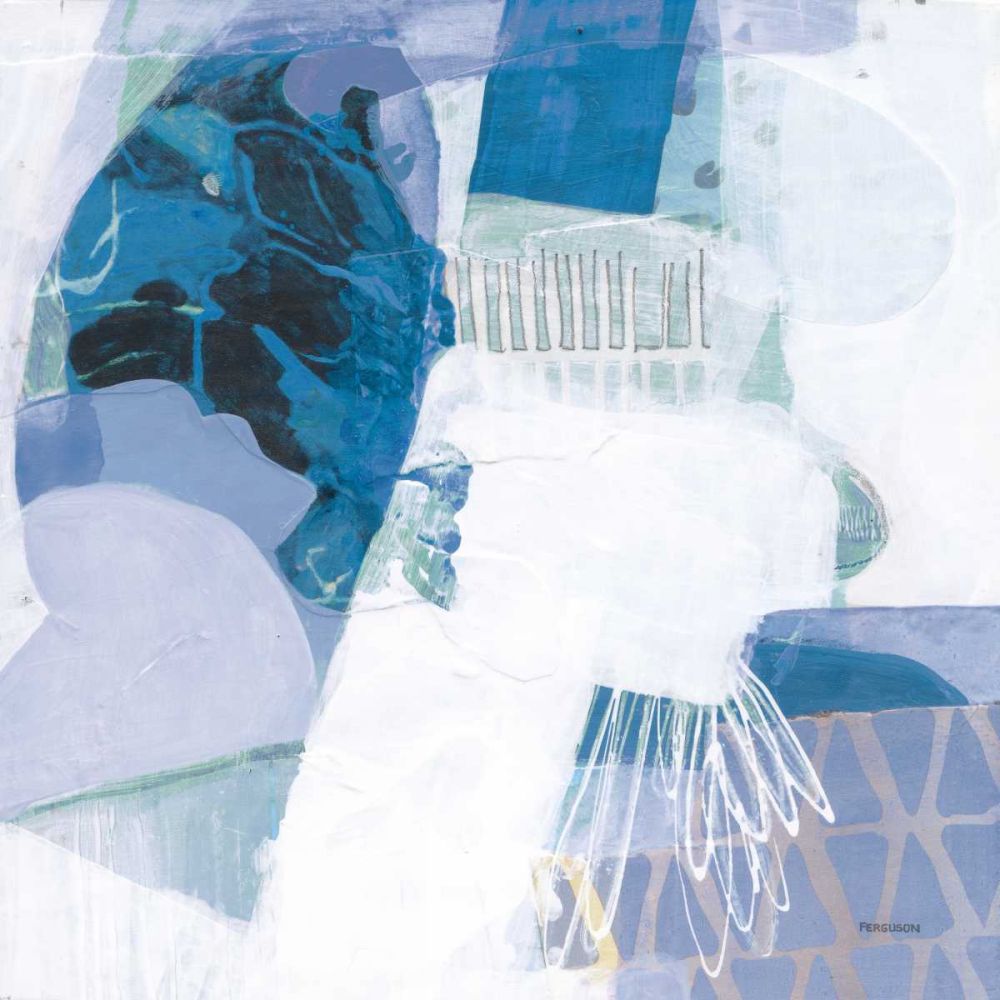 Abstract Layers III Blue art print by Kathy Ferguson for $57.95 CAD