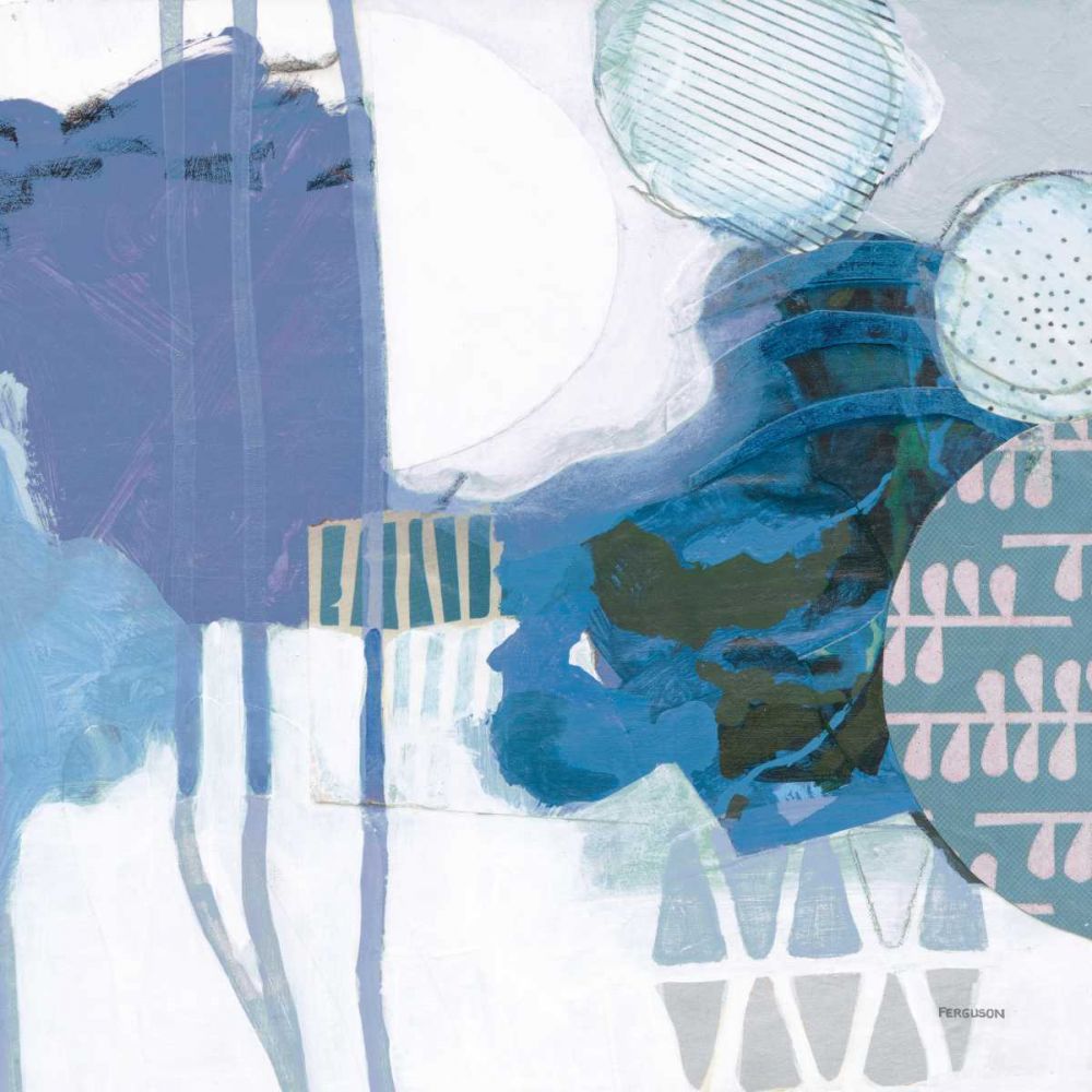 Abstract Layers IV Blue art print by Kathy Ferguson for $57.95 CAD