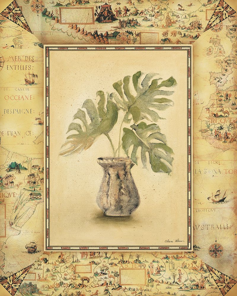Antique Map Palm I art print by Cheri Blum for $57.95 CAD
