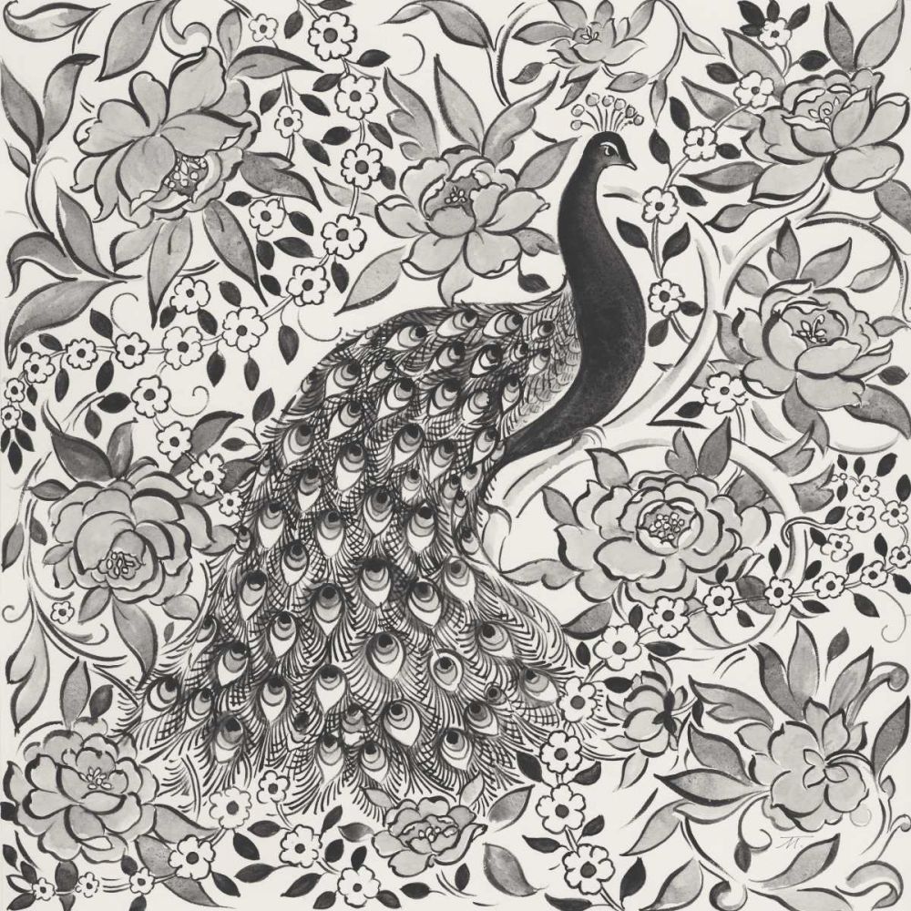 Peacock Garden III BW art print by Miranda Thomas for $57.95 CAD