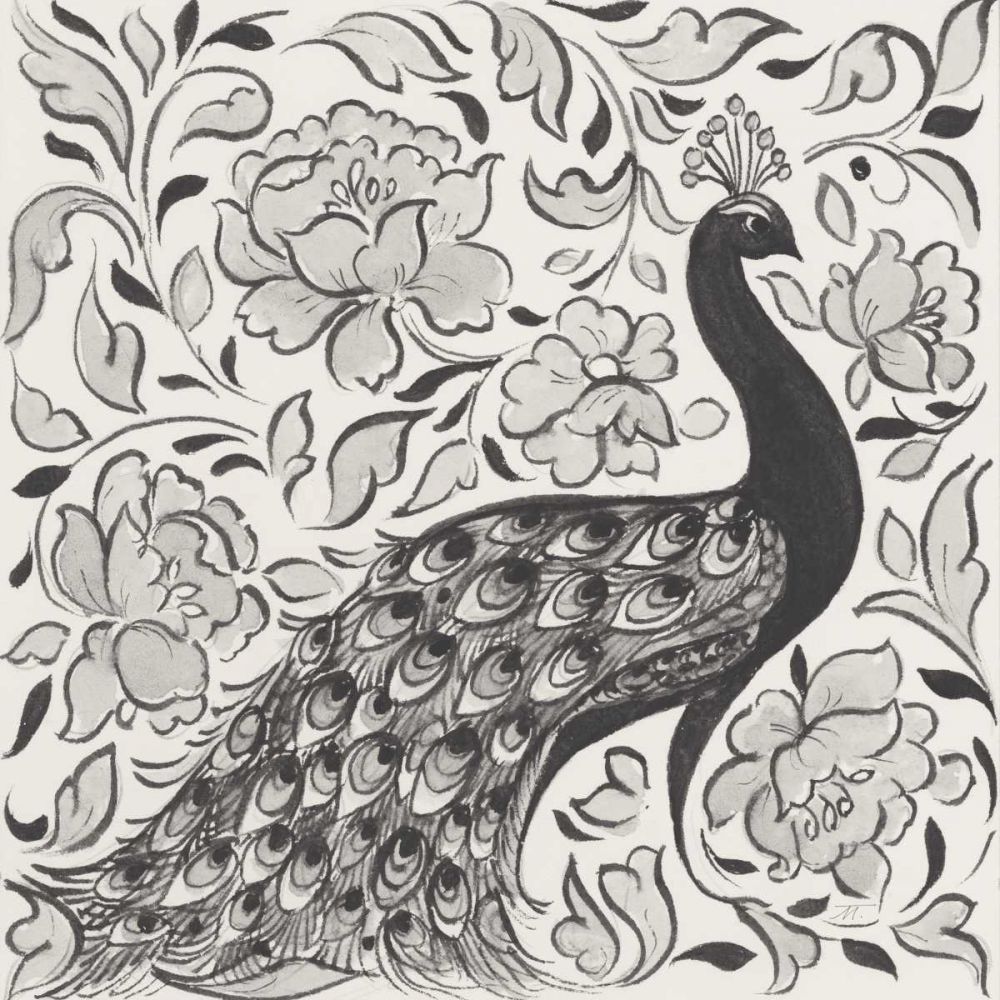 Peacock Garden IV BW art print by Miranda Thomas for $57.95 CAD