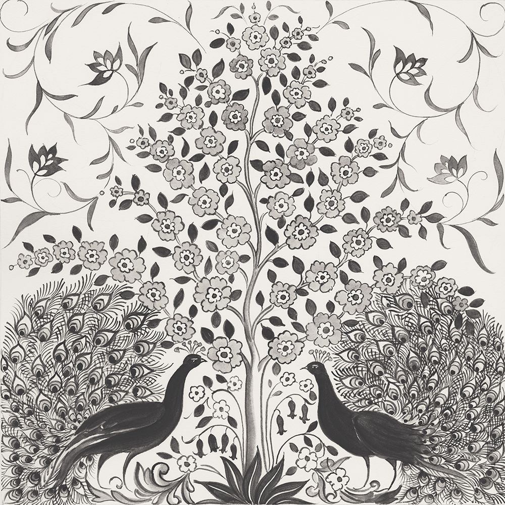 Peacock Garden VIII BW art print by Miranda Thomas for $57.95 CAD