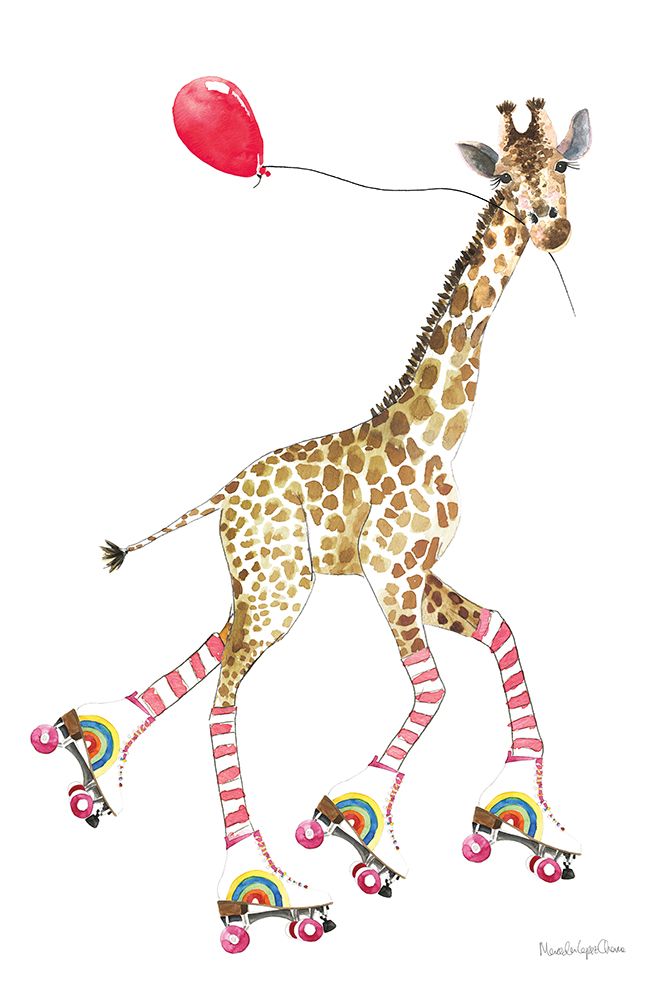 Giraffe Joy Ride II art print by Mercedes Lopez Charro for $57.95 CAD