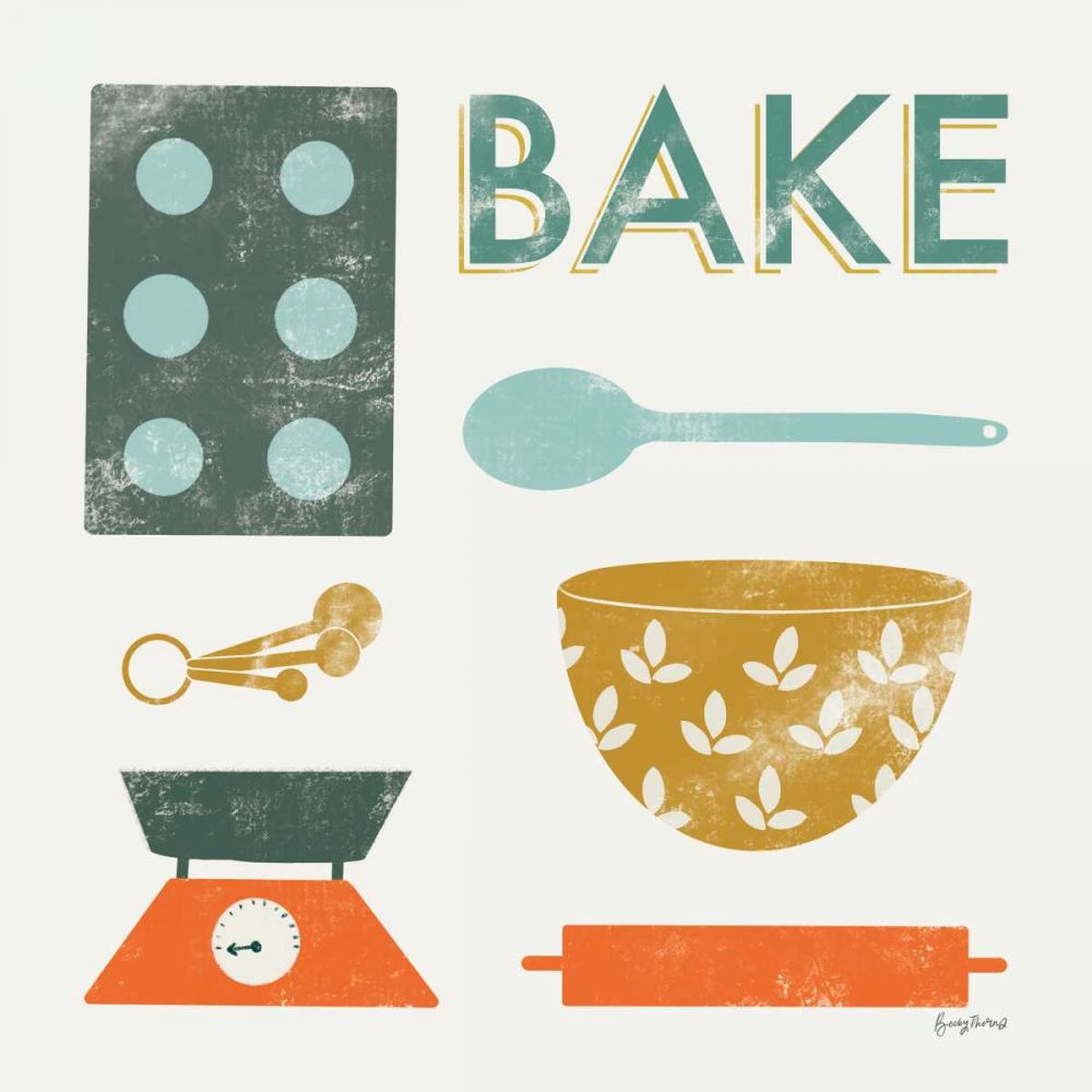 Retro Kitchen II art print by Becky Thorns for $57.95 CAD