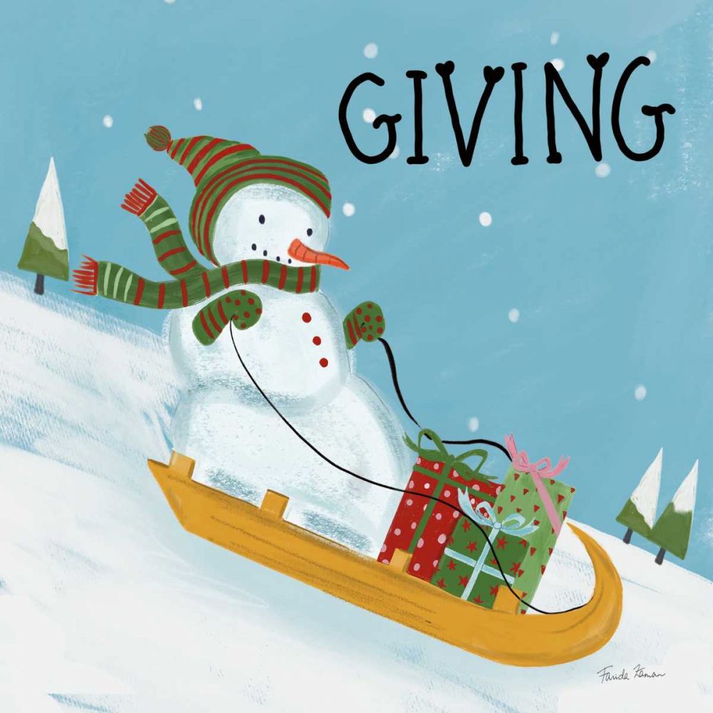 Snowman Snowday II art print by Farida Zaman for $57.95 CAD