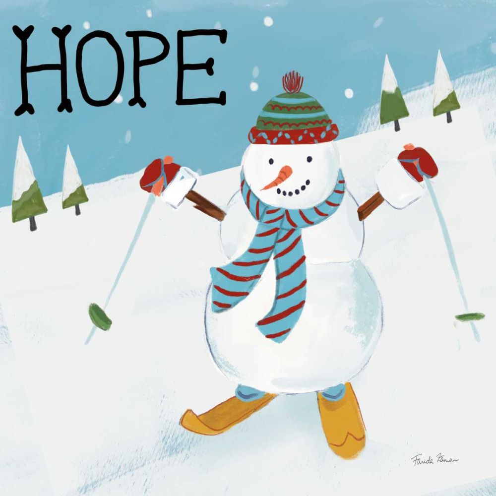 Snowman Snowday V art print by Farida Zaman for $57.95 CAD