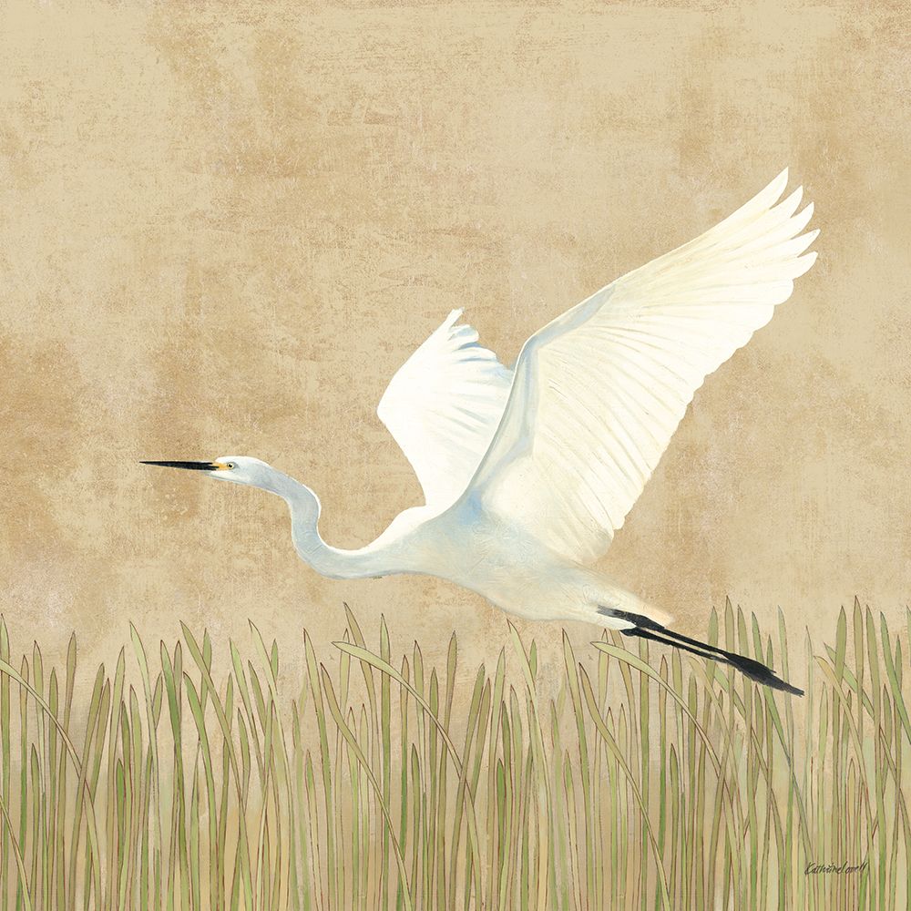 Egret Alighting II Flipped Neutral art print by Kathrine Lovell for $57.95 CAD
