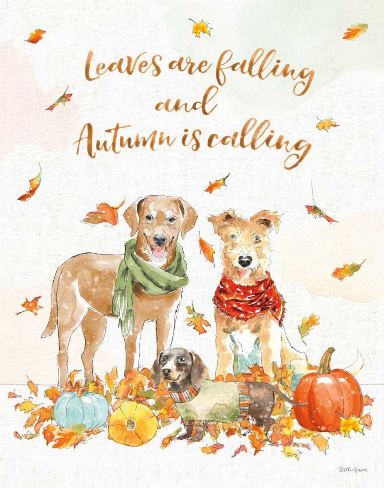 Harvest Dogs I v2 Vertical art print by Beth Grove for $57.95 CAD