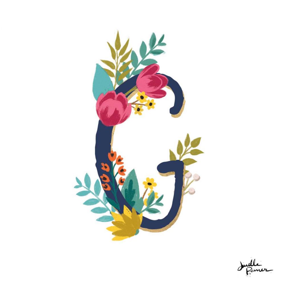 Romantic Luxe G Navy art print by Janelle Penner for $57.95 CAD