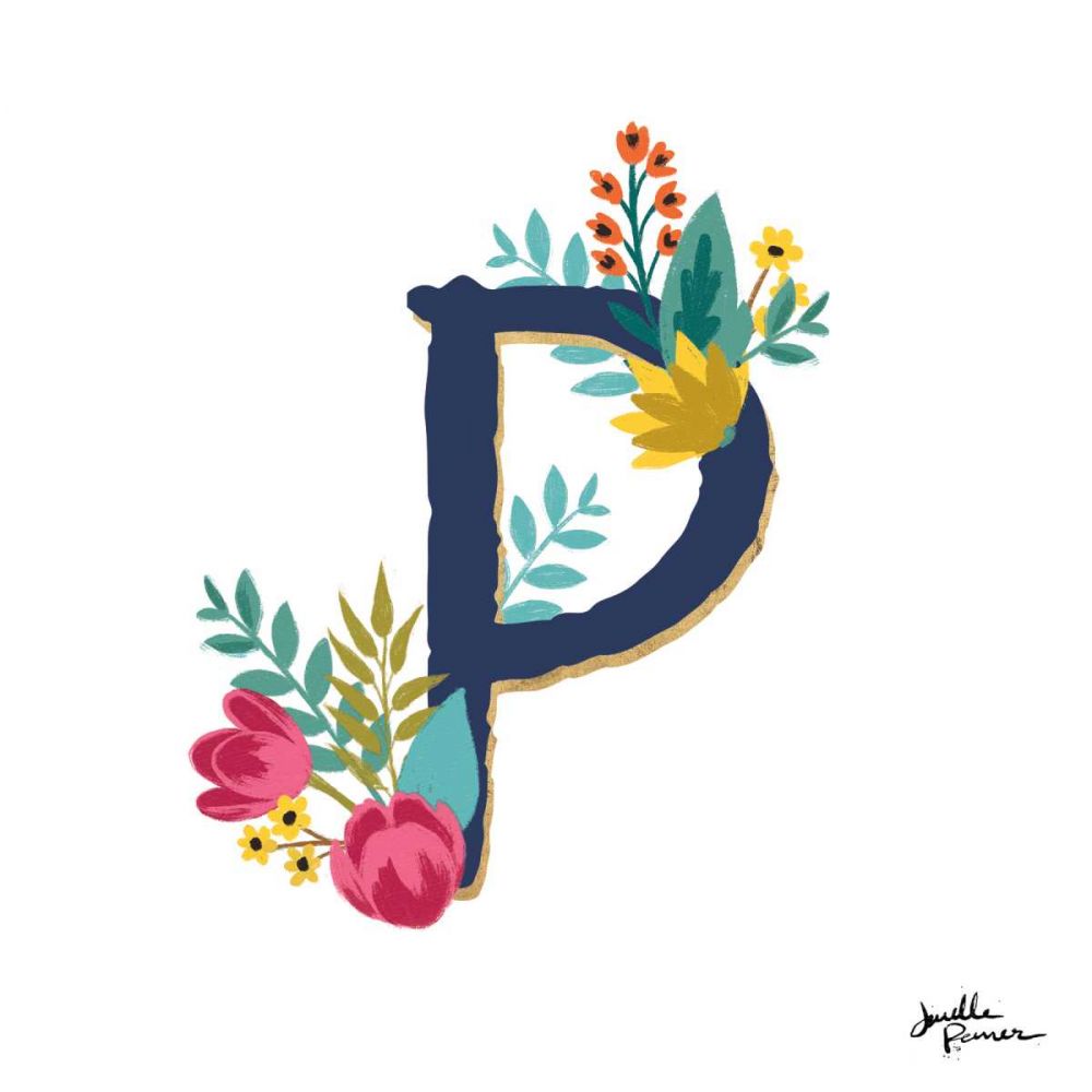 Romantic Luxe P Navy art print by Janelle Penner for $57.95 CAD