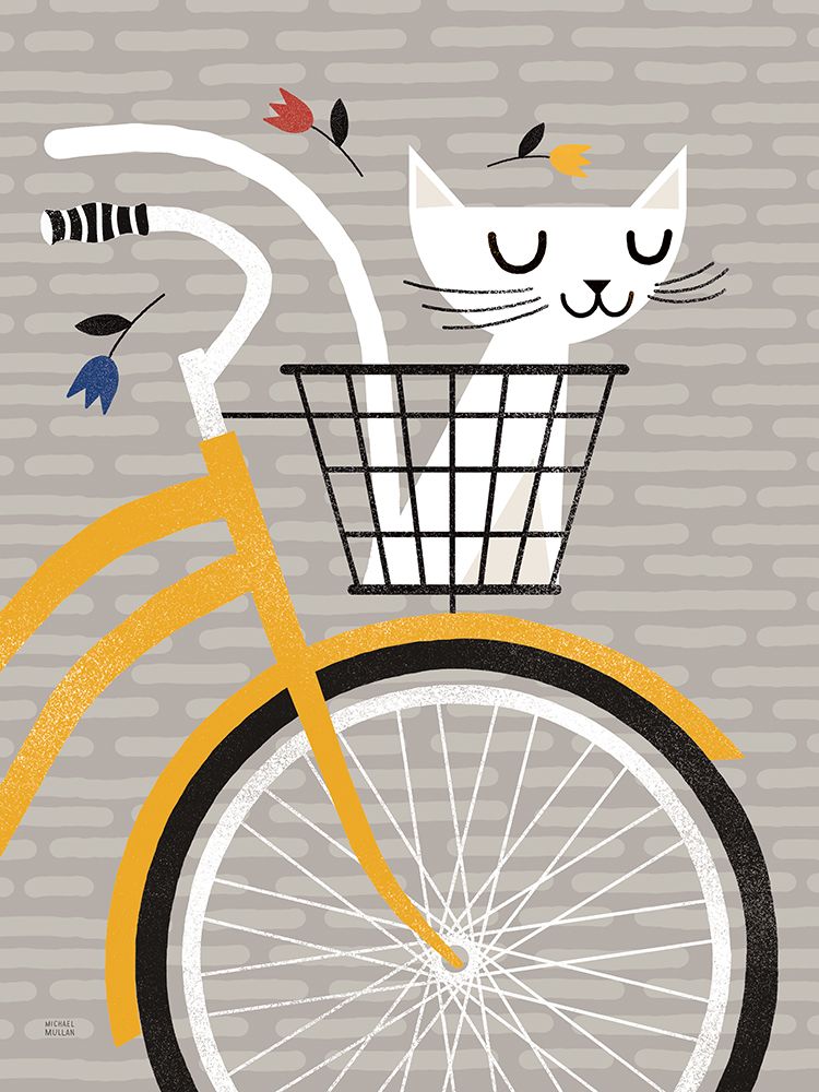 Cruising Cat Yellow art print by Michael Mullan for $57.95 CAD