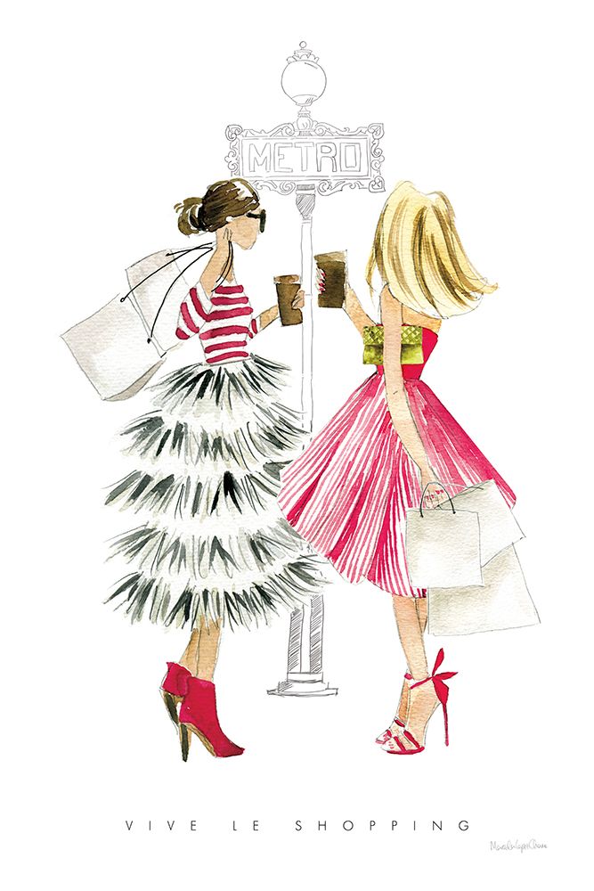 Paris Girlfriends II art print by Mercedes Lopez Charro for $57.95 CAD