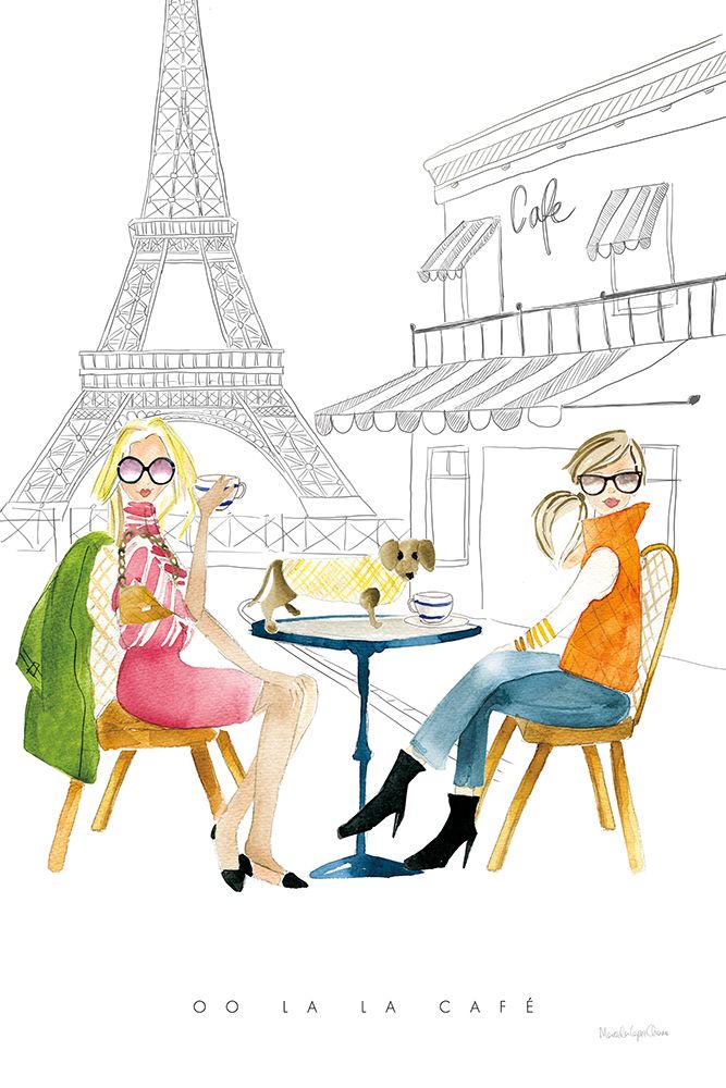 Paris Girlfriends III art print by Mercedes Lopez Charro for $57.95 CAD